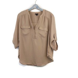 Torrid Taupe Georgette pullover blouse size 00(10)